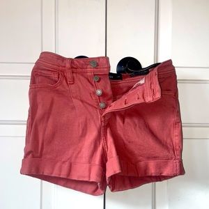 Hollister Coral Ultra High-Rise Mom Shorts